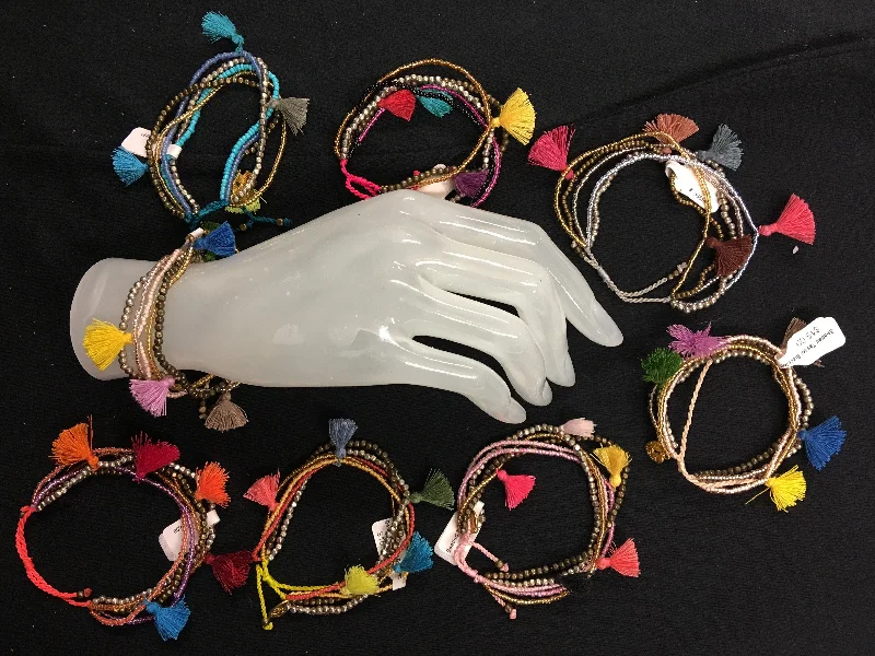 Cool Casuals Bali Queen Multi Strand Beaded Tassel Bracelet