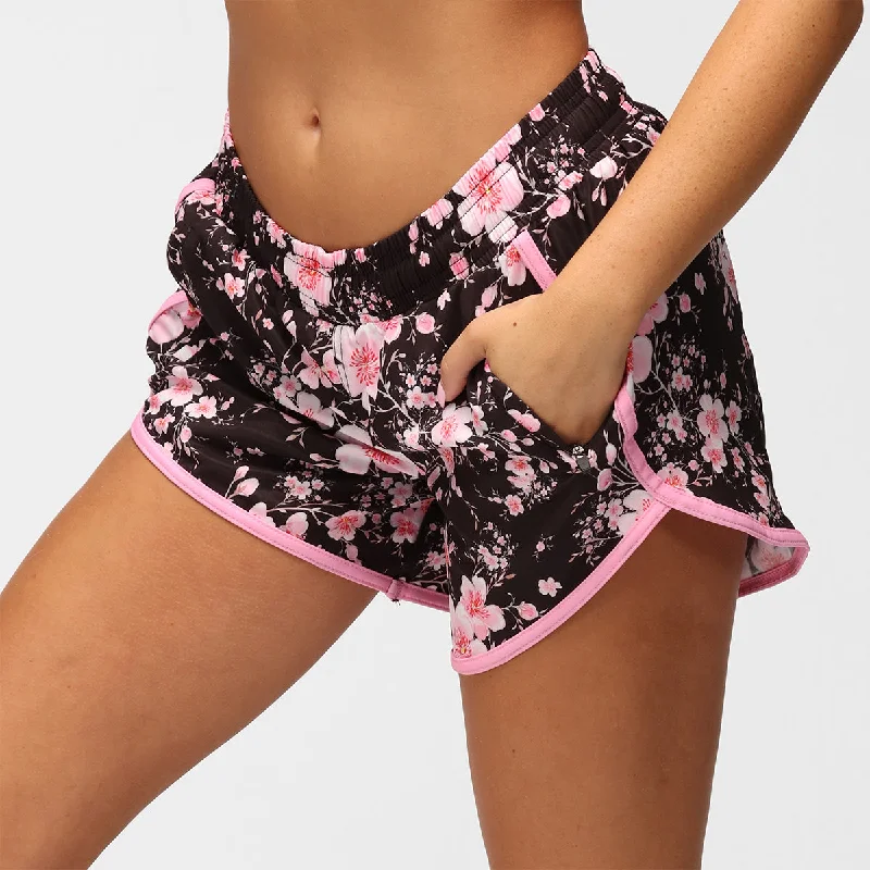 Urban Vests Blossom Noir Loose Fit Workout Shorts