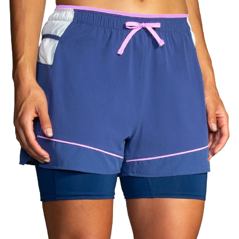 Casual Suits Brooks 3 Inch High Point 2 In 1 Womens Running Shorts - Blue