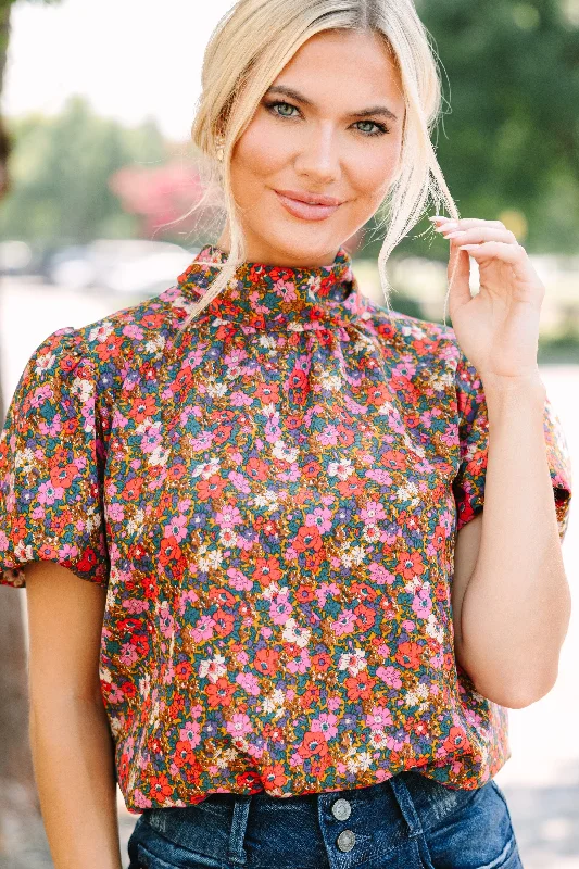 Basic Fashion Can't Let You Go Gold Floral Blouse