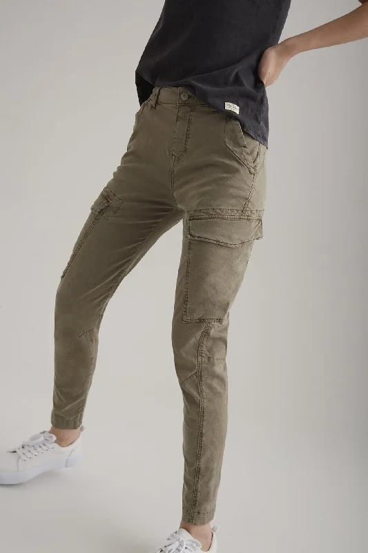 Layered Jackets Angel High Waist Cargo Pants Khaki