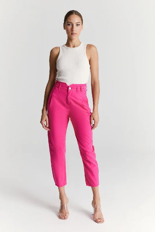 Military Jackets Camila High Waist Paperbag Chino Pants Pink