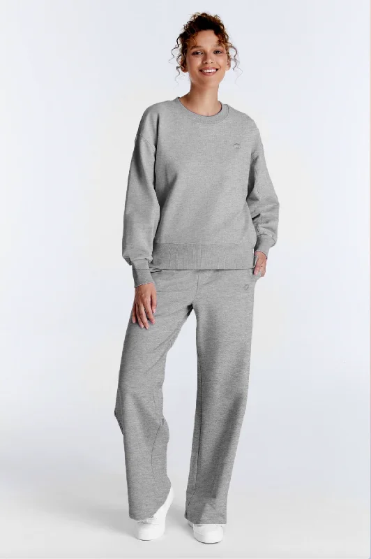 Casual Trends Lea Elastic Waist Pants Grey Melange