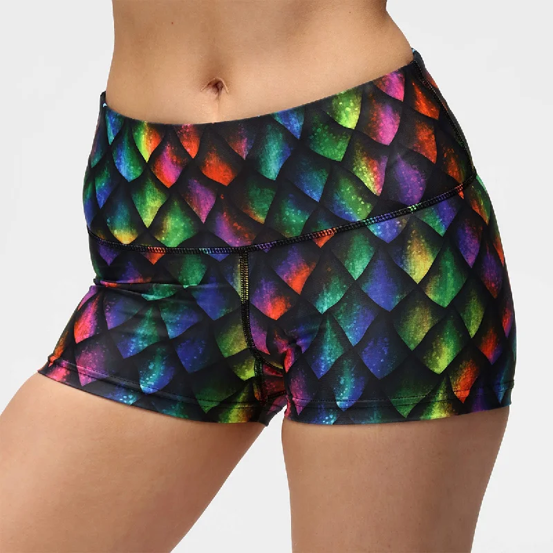 Casual Denim Dragon Scales TikiBooty Shorts
