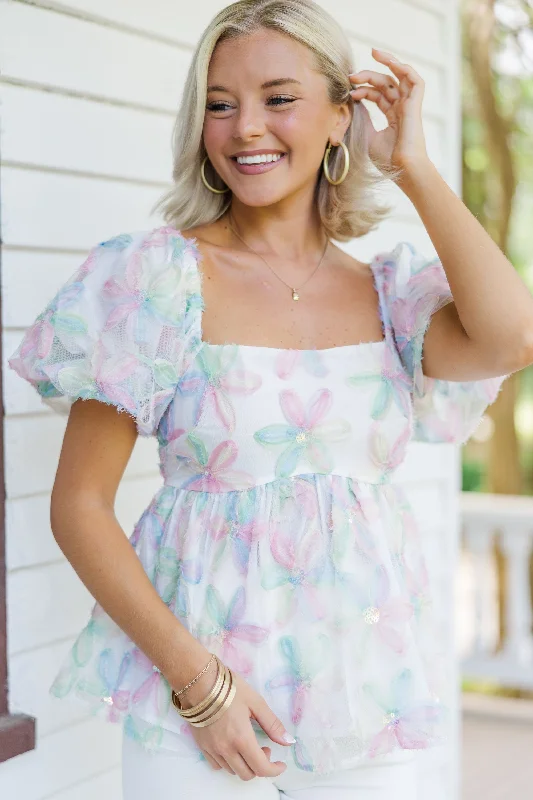 Street Casuals Dreaming Of Better Days Pink Textured Blouse