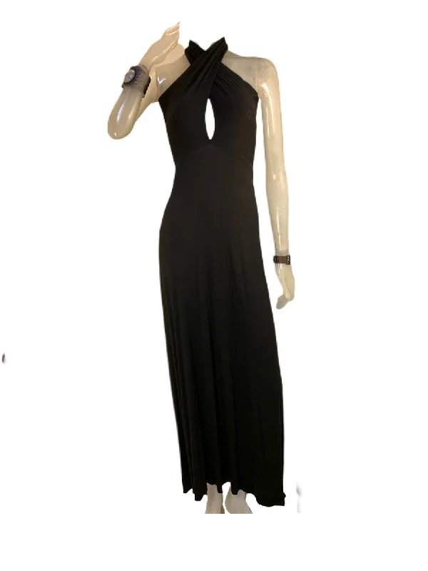 Street Hoodies E-Motions Halter Maxi Dress Black