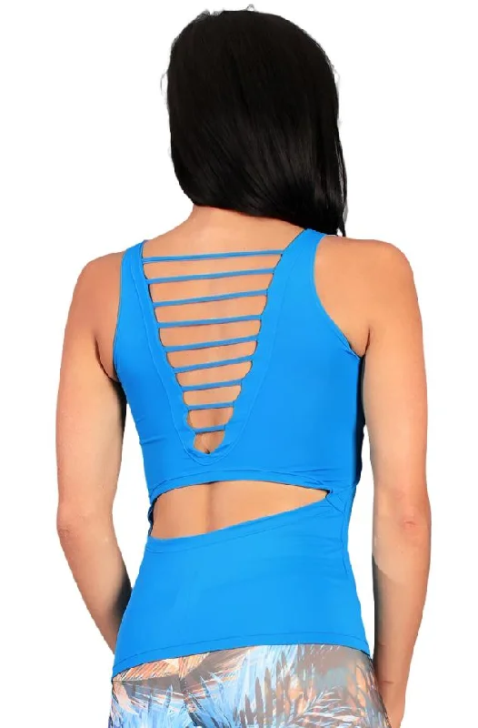 Casual Outfit Equilibrium Active Wear Surprise Tank Top  LT1056 Light Blue