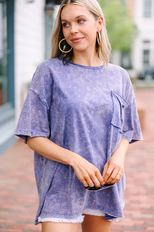 Street Apparel Everything You Need Purple Acid Wash Tee
