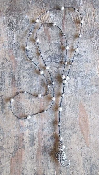 Hiking Boots Seahorse Knotted Necklace