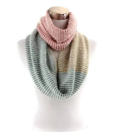 Long Trench Coats Very Moda Striped Mohair Infinity Scarf SA6003