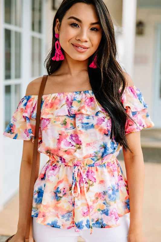 Bold Prints Getting Good Blue Floral Top