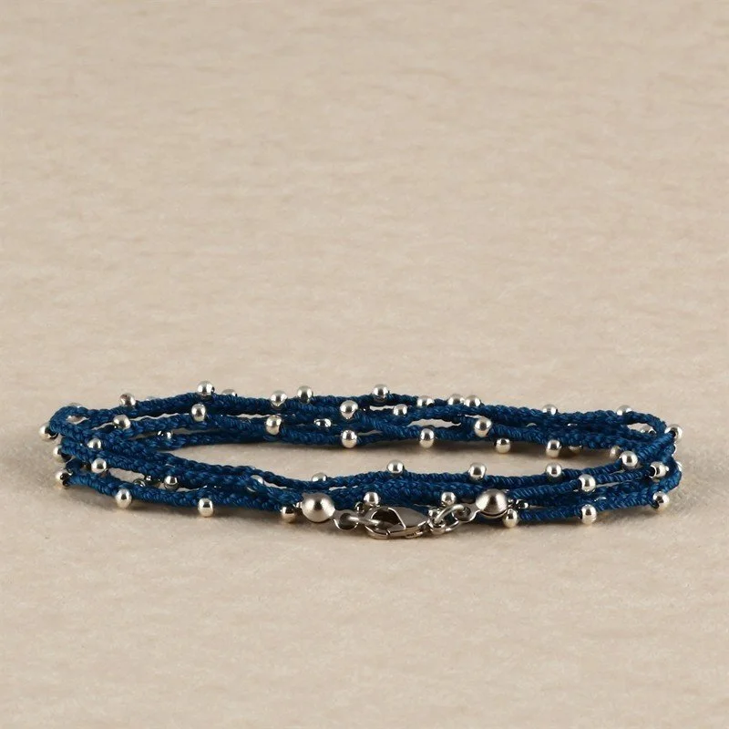 Streetwear Fashion Hand Made Necklace/ Bracelet With Silver Beads