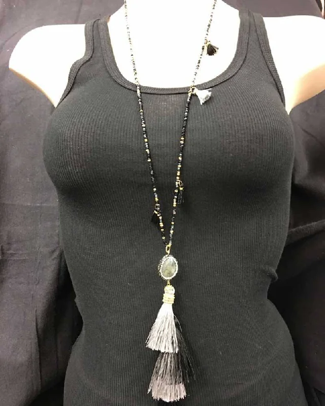 Basic Fashion Hand Strung beaded Tassel Necklace