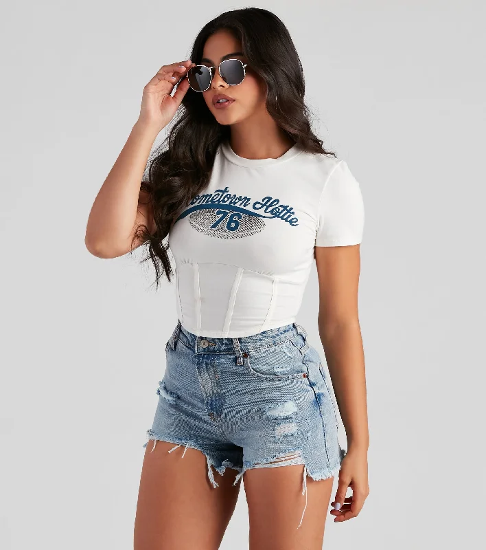 Casual Footwear Hometown Hottie Corset Graphic Tee