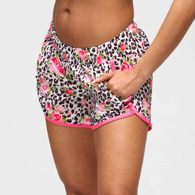 Soft Layers Jungle Rose Loose Fit Workout Shorts