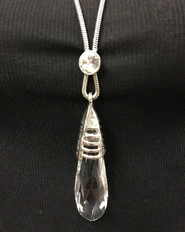 Boho Menswear Large Crystal Pendant Necklace