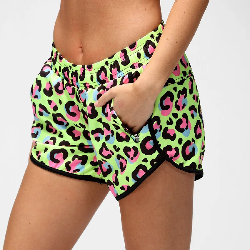 Soft Layers Lemon leopard Loose Fit Workout Shorts