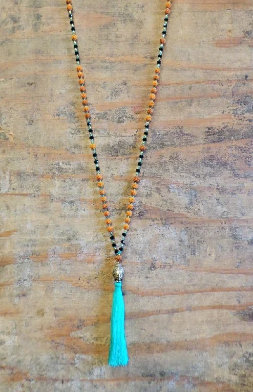 Comfortable Sneakers Mala Tassel Necklace