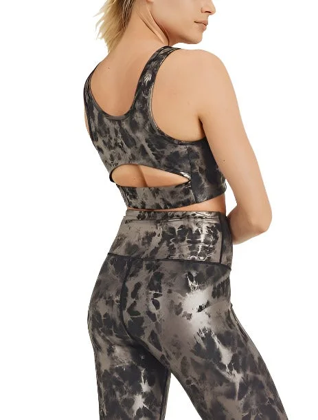 Fleece Jackets Mono B Black and Copper Foil Cut Out Bra AT2874