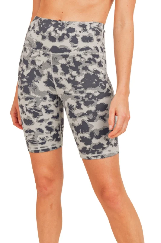 Varsity Jackets Mono B Textured Spotted Jacquard High Waist Biker Shorts APH-A076 Plus