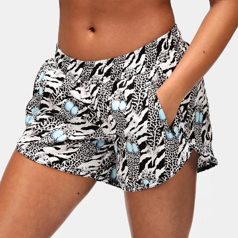 Street-Friendly Wear Monochrome Quill Loose Fit Workout Shorts