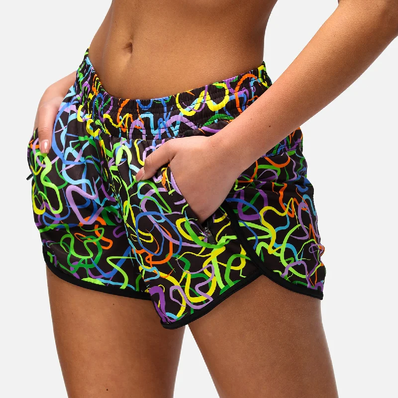 Relaxed Wardrobe Neon Noodles Loose Fit Workout Shorts