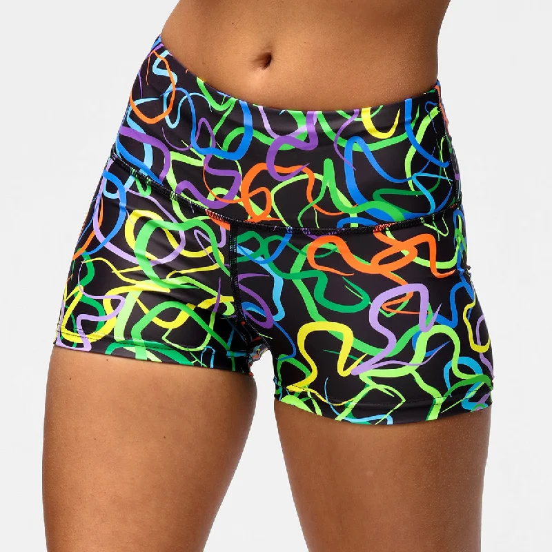 Cozy Apparel Neon Noodles TikiBooty Shorts