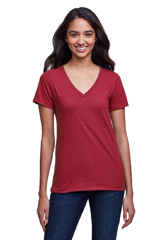 Next Level Womens Eco Performance Moisture Wicking Short Sleeve V-Neck T-Shirt - Cardinal Red - Closeout