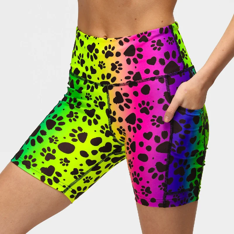 Relaxed Layers Pawfect Rainbow Running Shorts