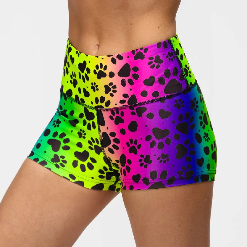 Cozy Basics Pawfect Rainbow TikiBooty Shorts