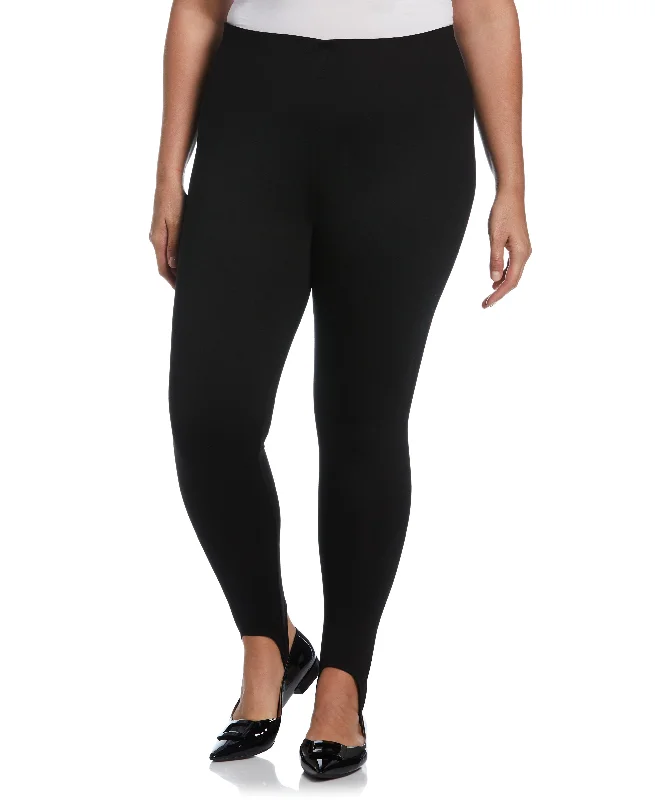 Plus Size Ponte Knit Pull-On Stirrup Legging