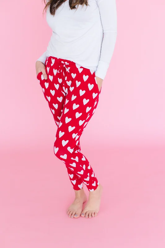 Easygoing Fashion Heart Beet Mama Pants