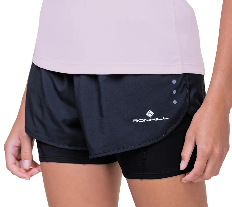 Casual Sweaters Ronhill Core Twin 2 In 1 Womens Running Shorts - Black