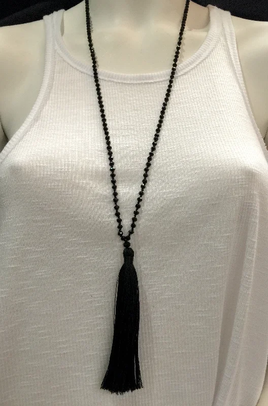 Rain Jackets Simple Crystal Tassel Necklace