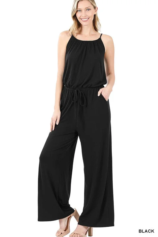Designer Shirts SPAGHETTI STRAP JUMPSUIT WITH POCKET
