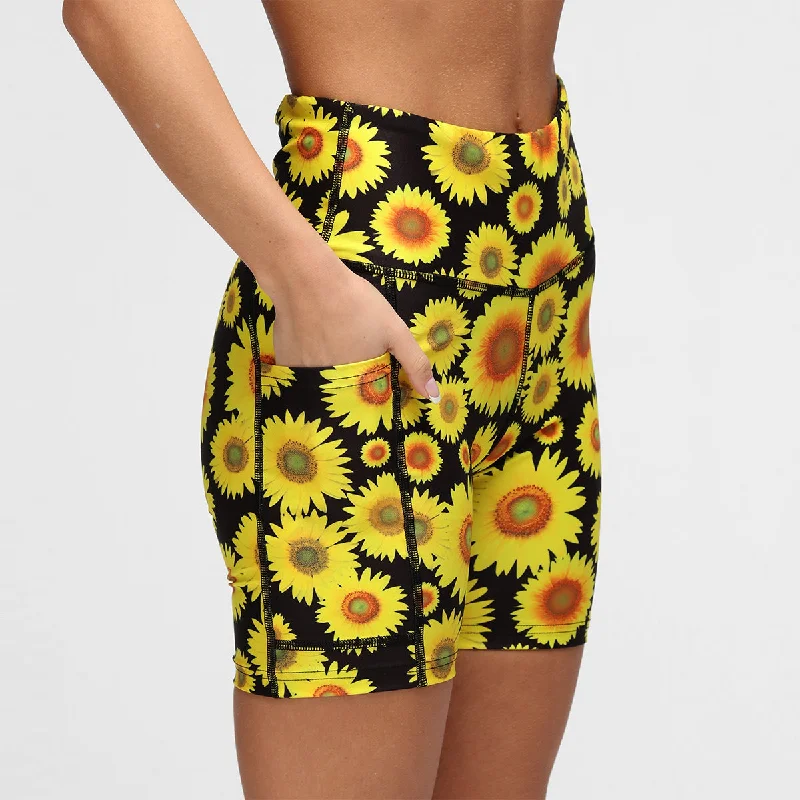 Printed Scarves Sunflowers Running Shorts