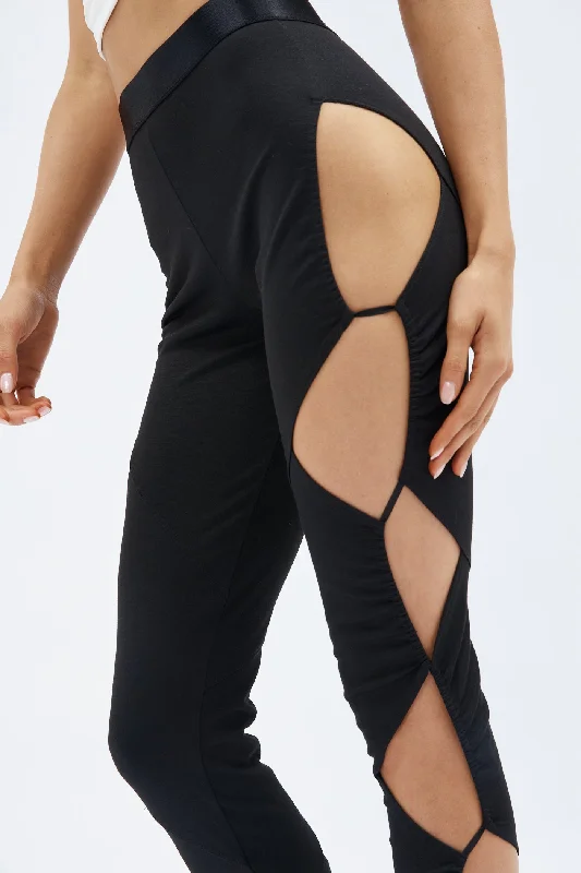 Tension Black Cut Out Pant