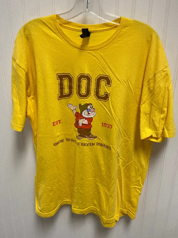 Top Short Sleeve By Disney Store In Yellow, Size: Xl