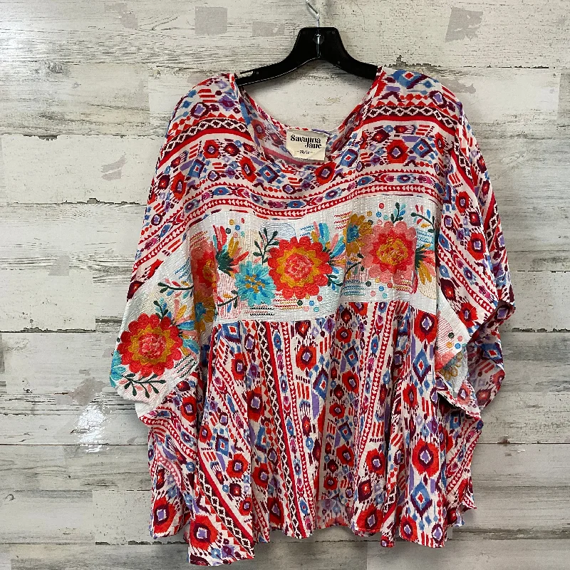 Top Short Sleeve By Savanna Jane In Red, Size: 2x / 3x