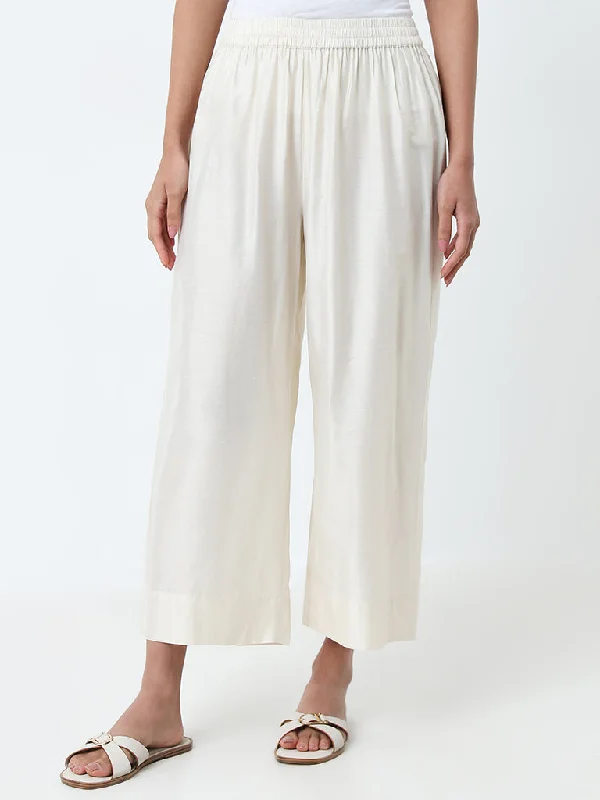 Outdoor Gear Utsa Ivory Solid High-Rise Ethnic Pants