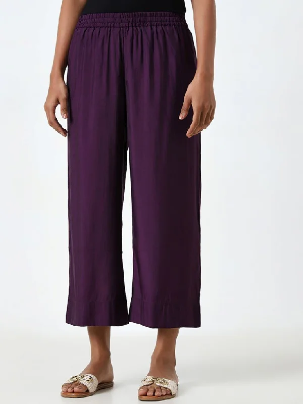 Cool Jackets Utsa Purple High-Rise Ethnic Pants