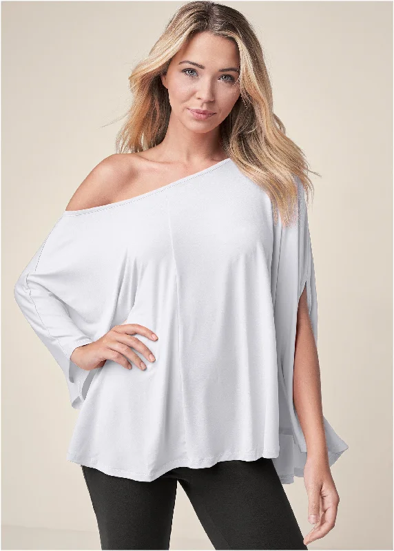 Smart Wear Asymmetrical Top - White