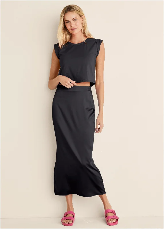 Cool Comfort Cap Sleeve Tee - Black