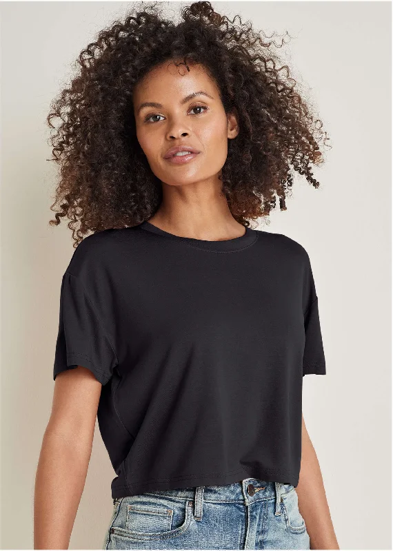 Trendy Comfort Crew Neck Tee - Black
