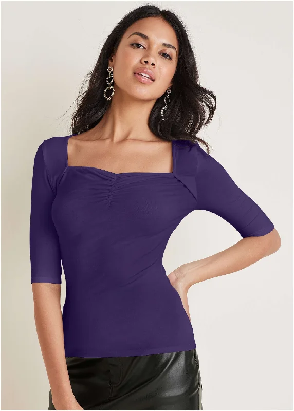 High-end Sneakers Sweetheart Short Sleeve Top - Violet Indigo
