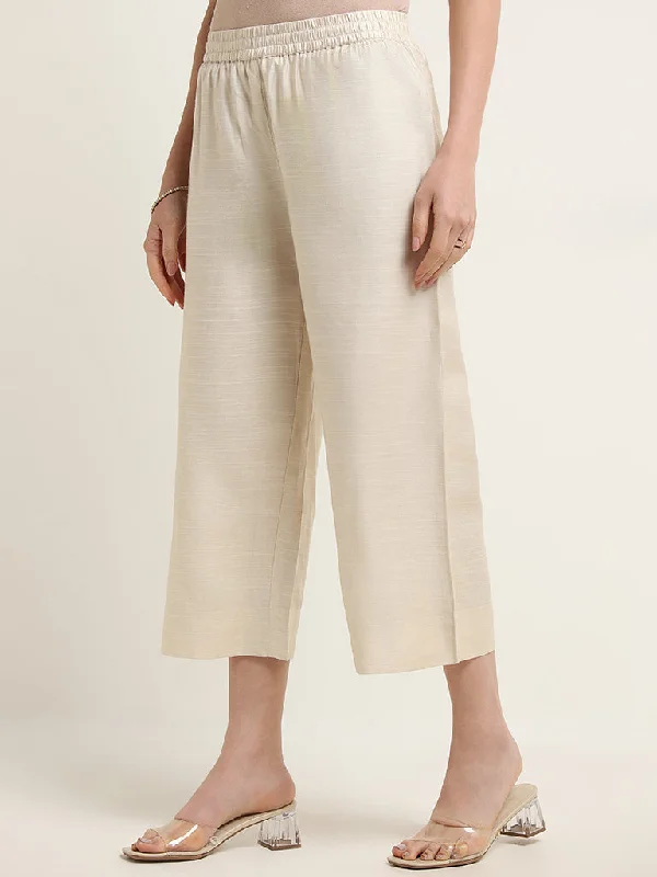 Effortless Gear Zuba Beige Mid Rise Pants