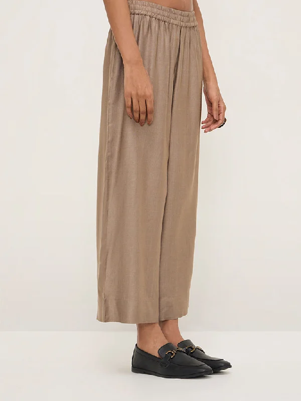 Street Apparel Zuba Light Taupe High-Rise Ethnic Pants