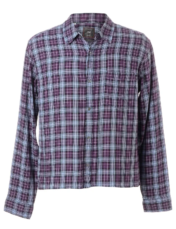 Label Sarah Straight Hem Plaid Shirt