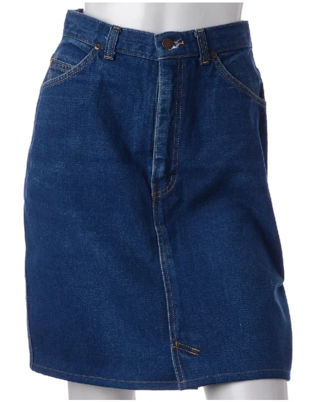 Label Short Denim Skirt